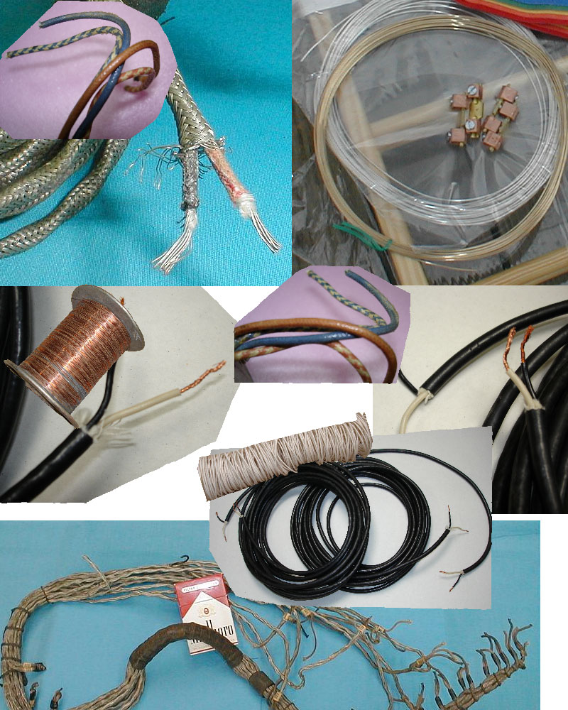 Cloth 1920s to 1950s vintage rubber audio wire. Broadcast Western Electric shielded Photophone Jensen Auditorium