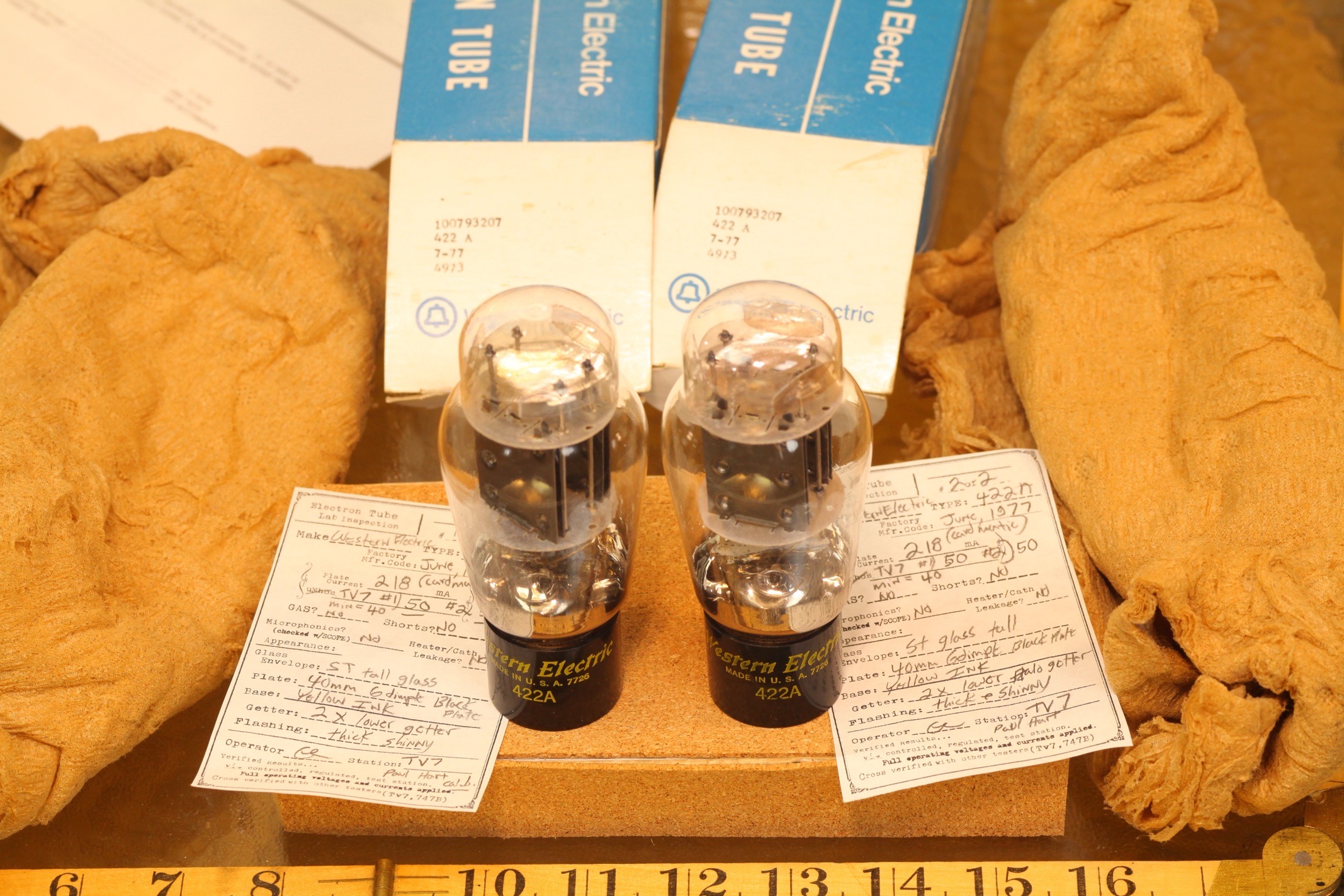 pair NOS Western Electric 422A Rectifier Tubes matched tested